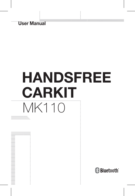 MK110User ManualHANDSFREECARKIT 