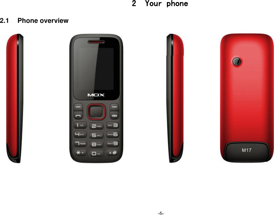 -6- 2 Your phone 2.1  Phone overview    