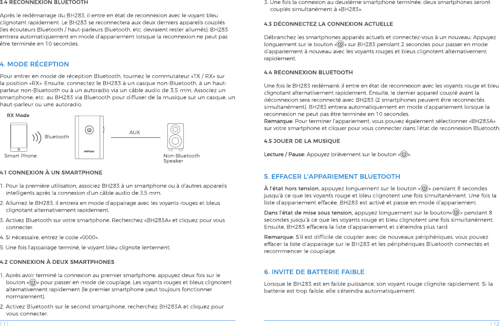 MPOW TECHNOLOGY BH283A 2-in-1 Bluetooth Transmitter/Receiver User Manual