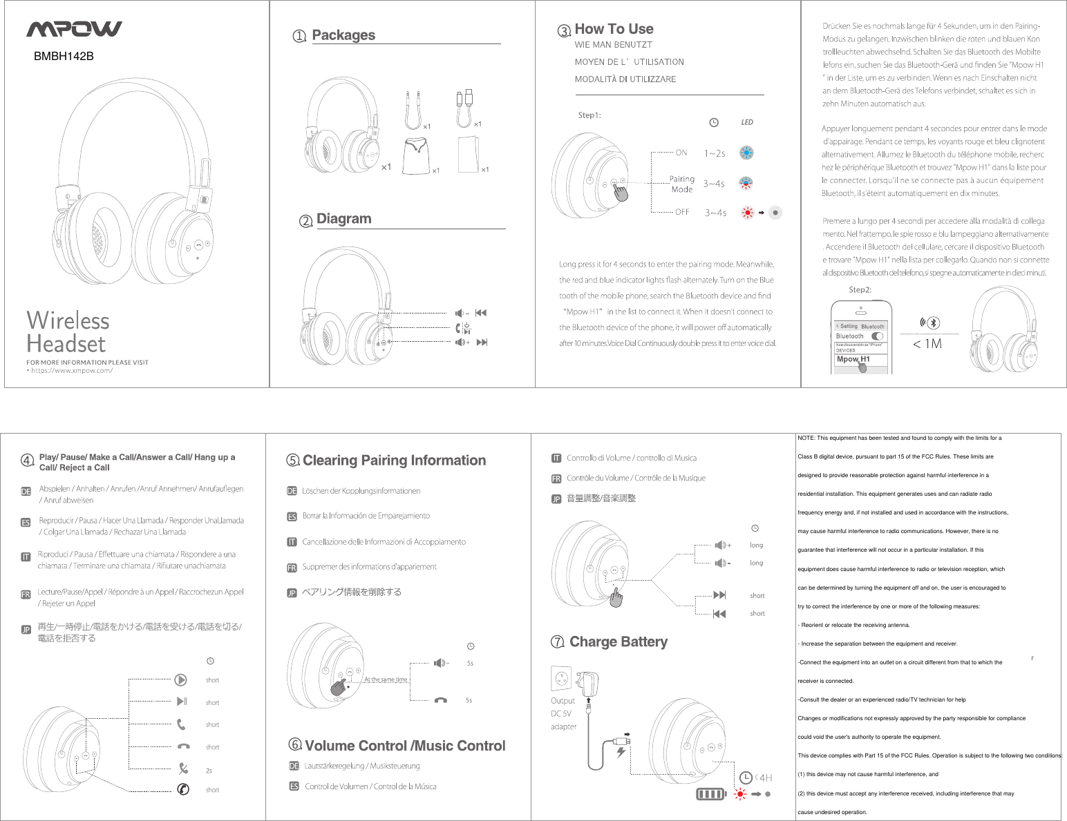 MPOW TECHNOLOGY BMBH142B Wireless Headset User Manual 15 BMBH142B UserMan