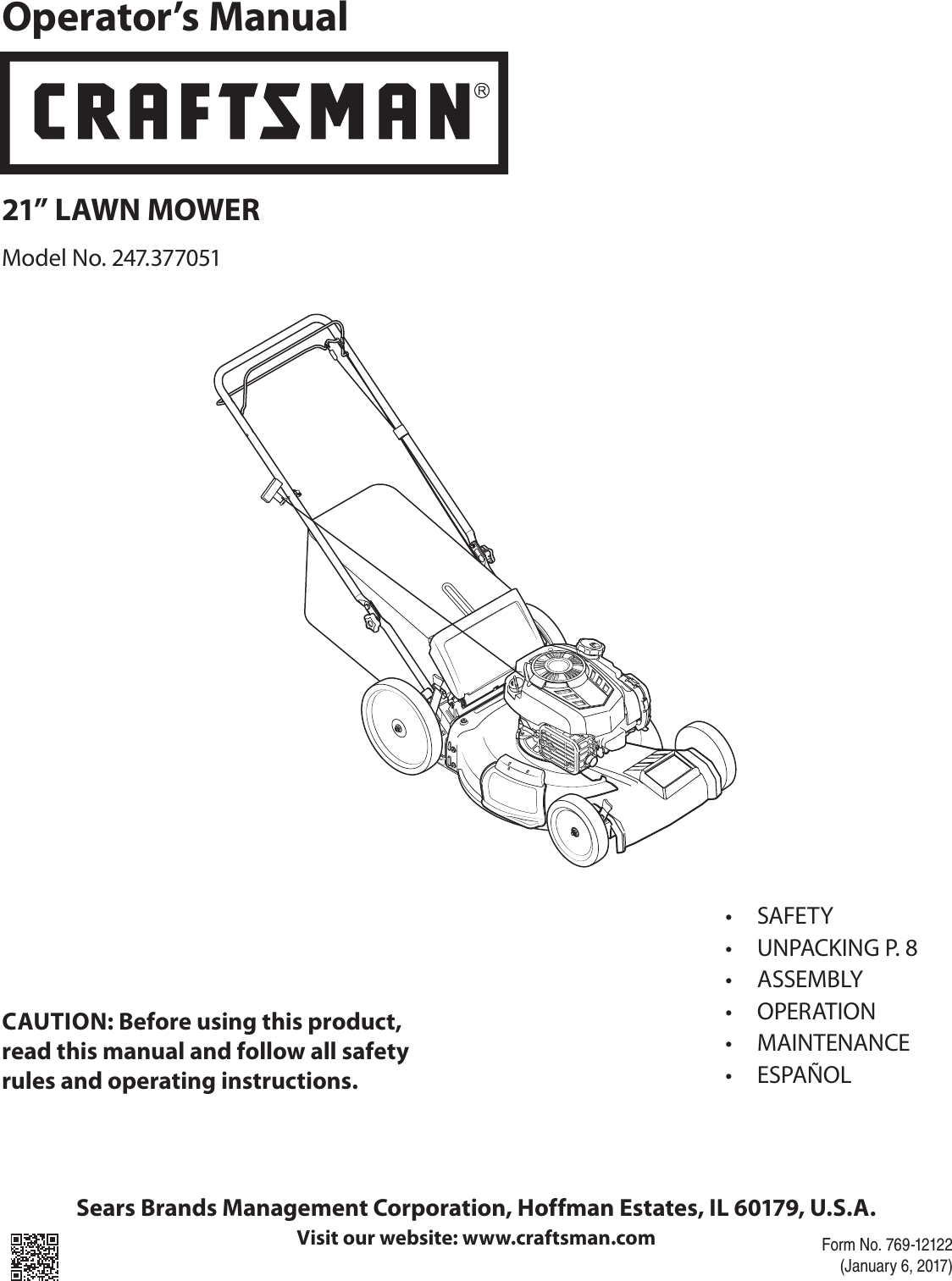 MTD 12B B28S799 User Manual LAWN MOWER Manuals And Guides 1703161L