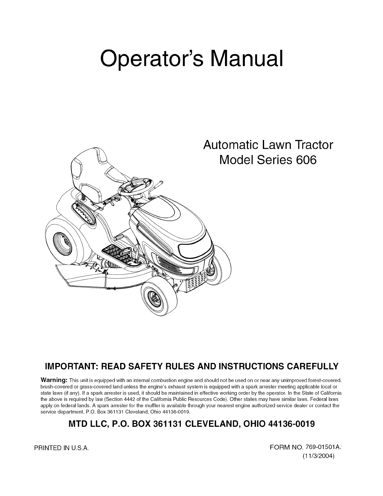 Mtd Lawn Tractor Parts Manual