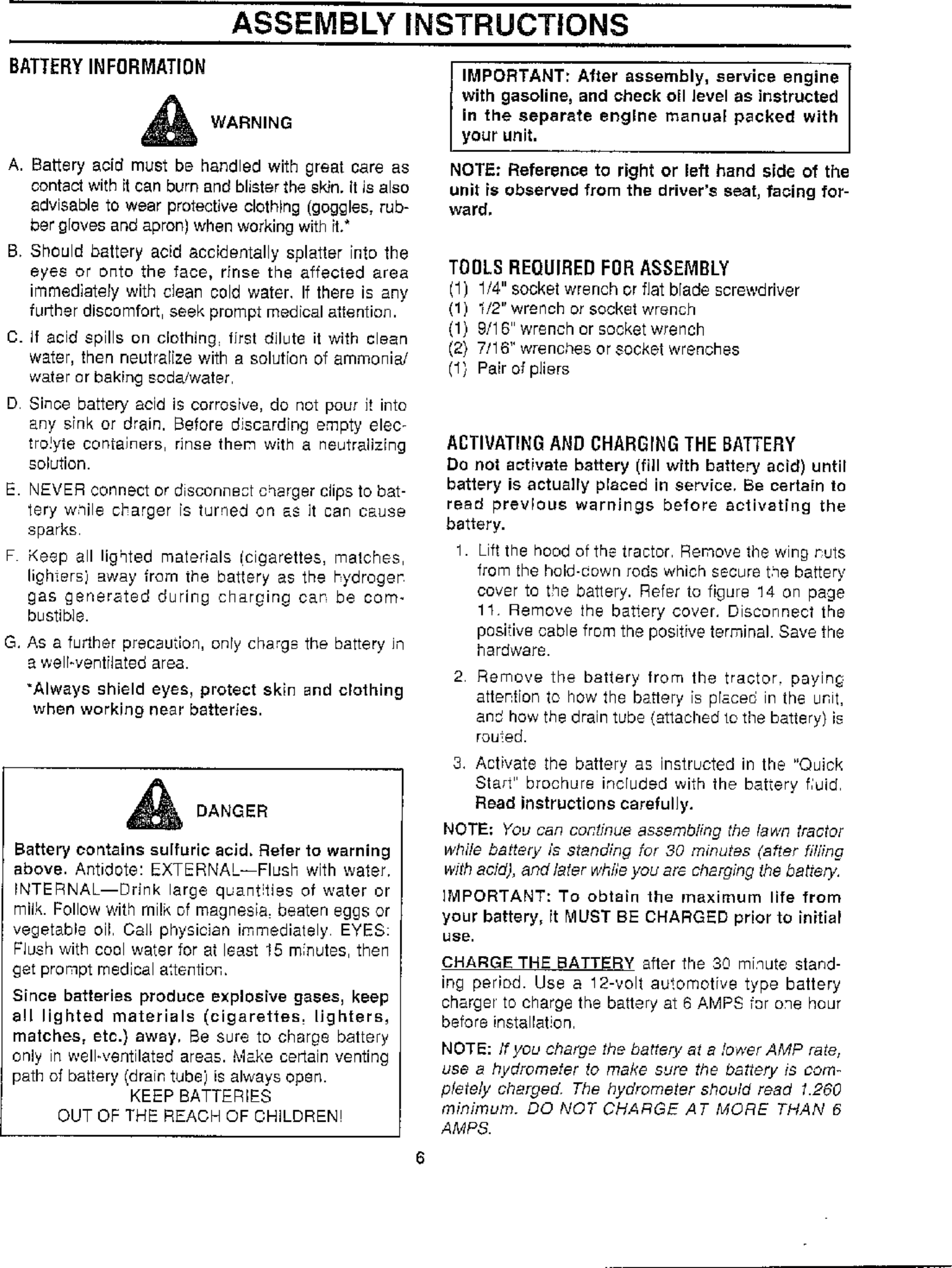 Page 6 of 8 - MTD 1463834H401 User Manual  HYDROSTATIC TRACTOR - Manuals And Guides WL000124