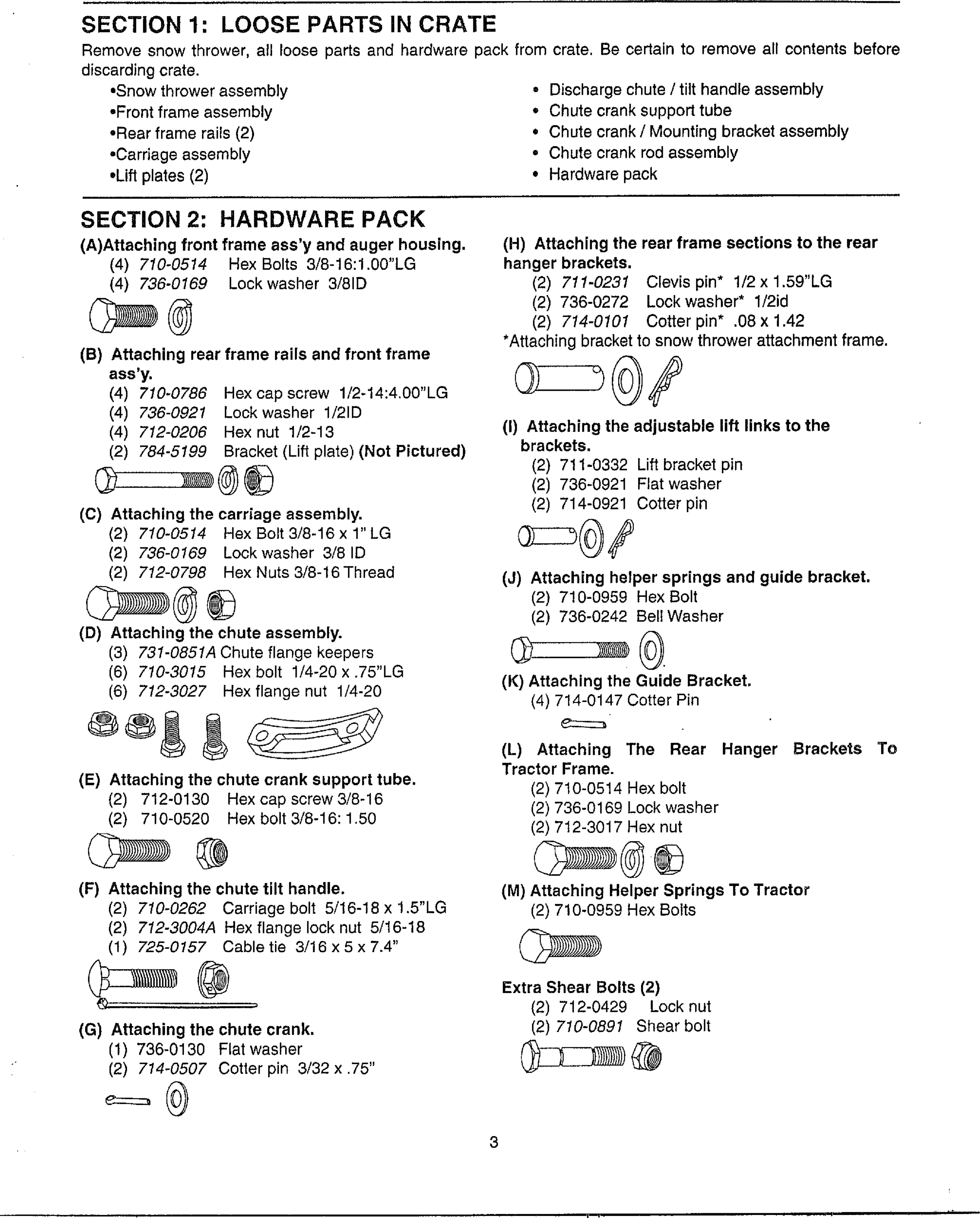 Page 3 of 6 - MTD 190-624-000 User Manual  SNOW THROWER ATTACHMENT - Manuals And Guides WL000151