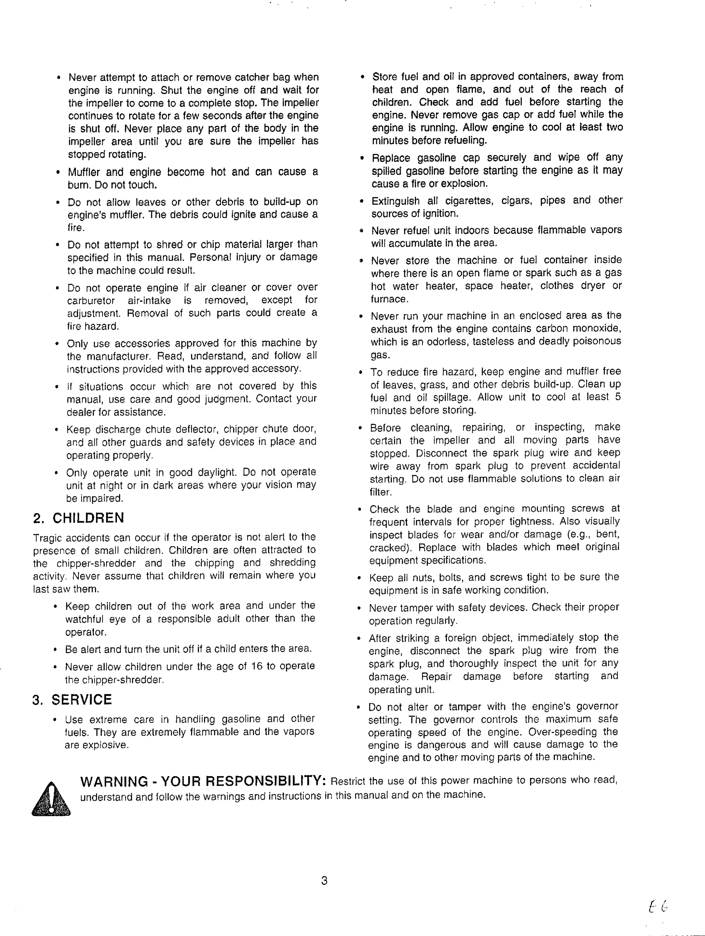 Page 3 of 8 - MTD 247462B000 User Manual  CHIPPER/SHREDDER - Manuals And Guides WL000209