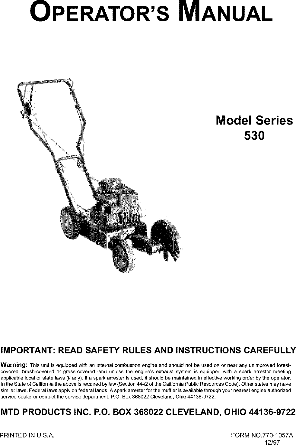 MTD Edger Manual L0403351