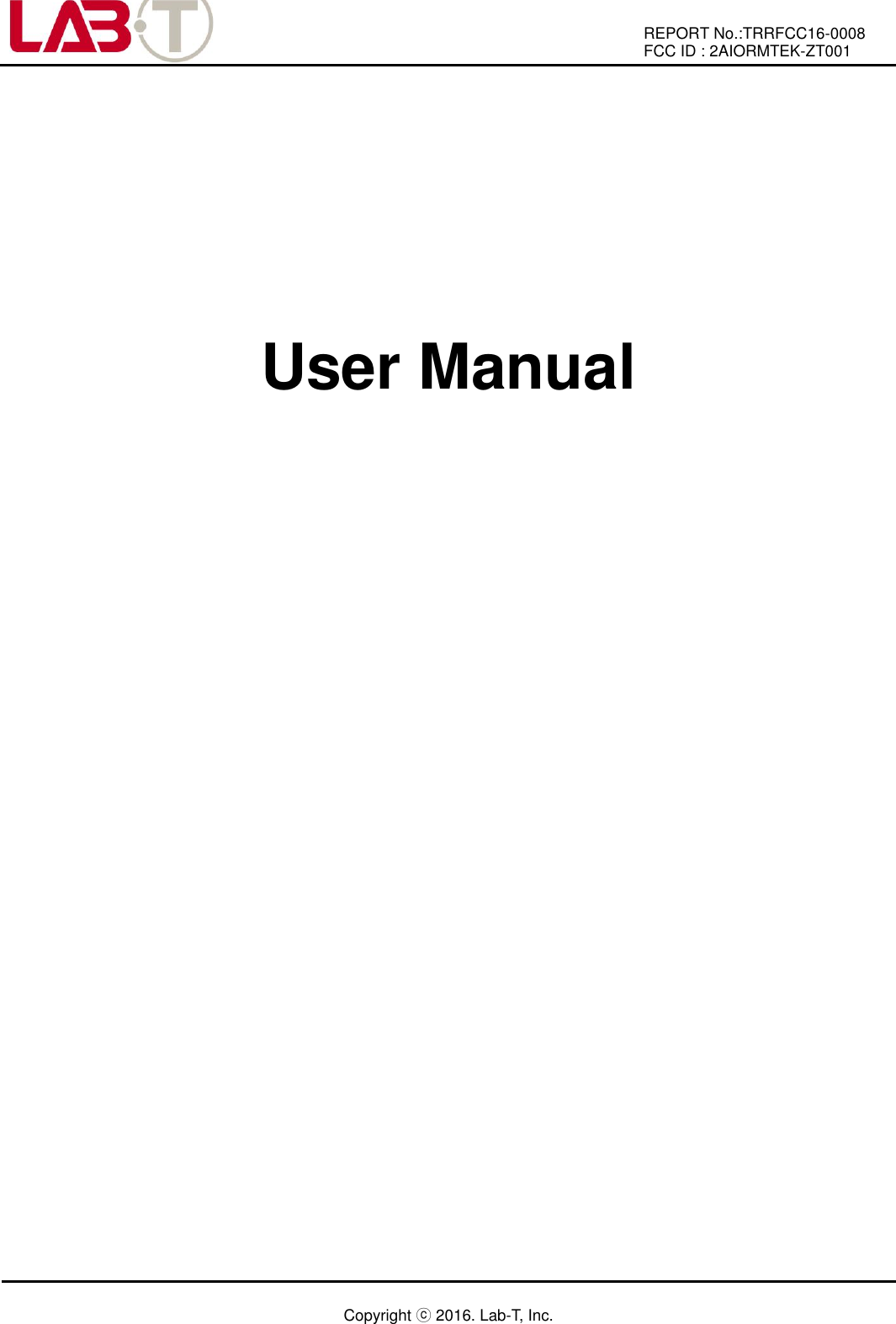 MTEK C and K MTEK-ZT001 Zigbee Module User Manual