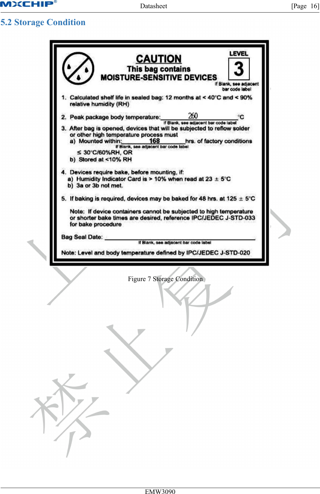 Datasheet [Page 16]EMW30905.2 Storage ConditionFigure 7 Storage Condition