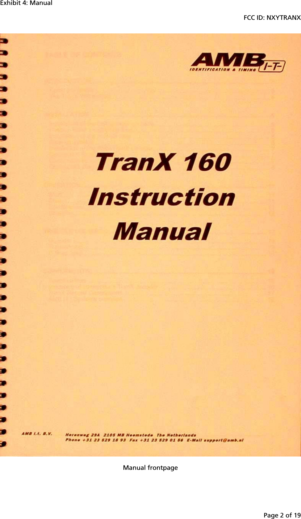 Amb Tranx 160 Transponder Manually