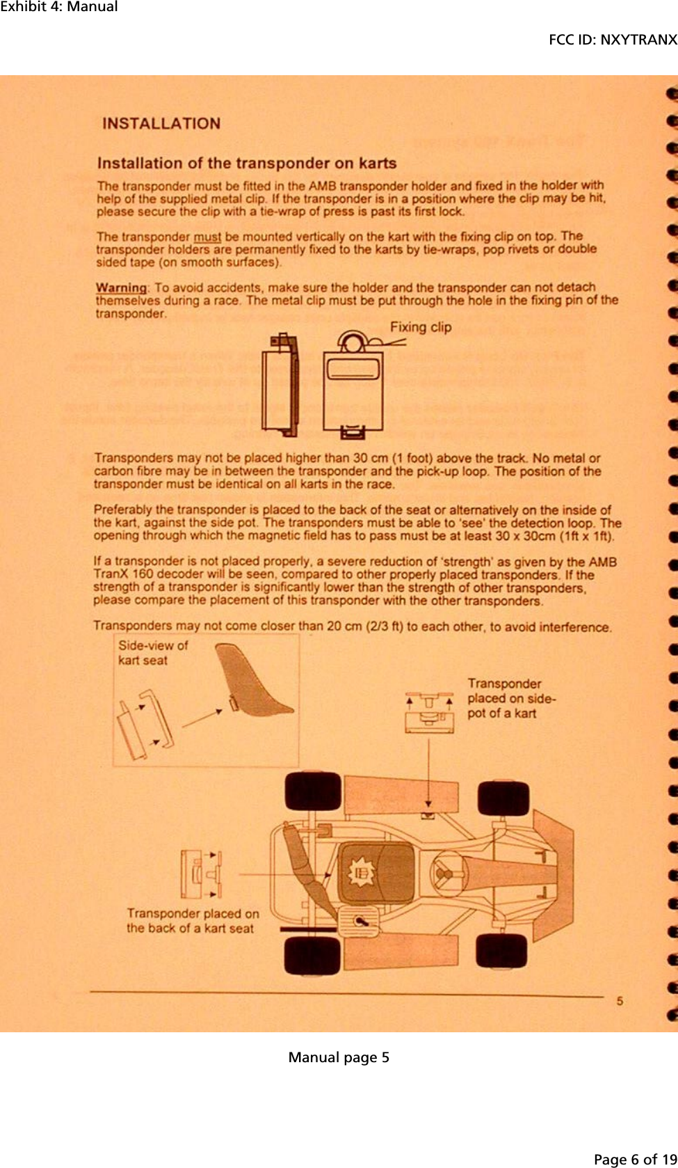 Exhibit 4: ManualFCC ID: NXYTRANXPage 6 of 19Manual page 5