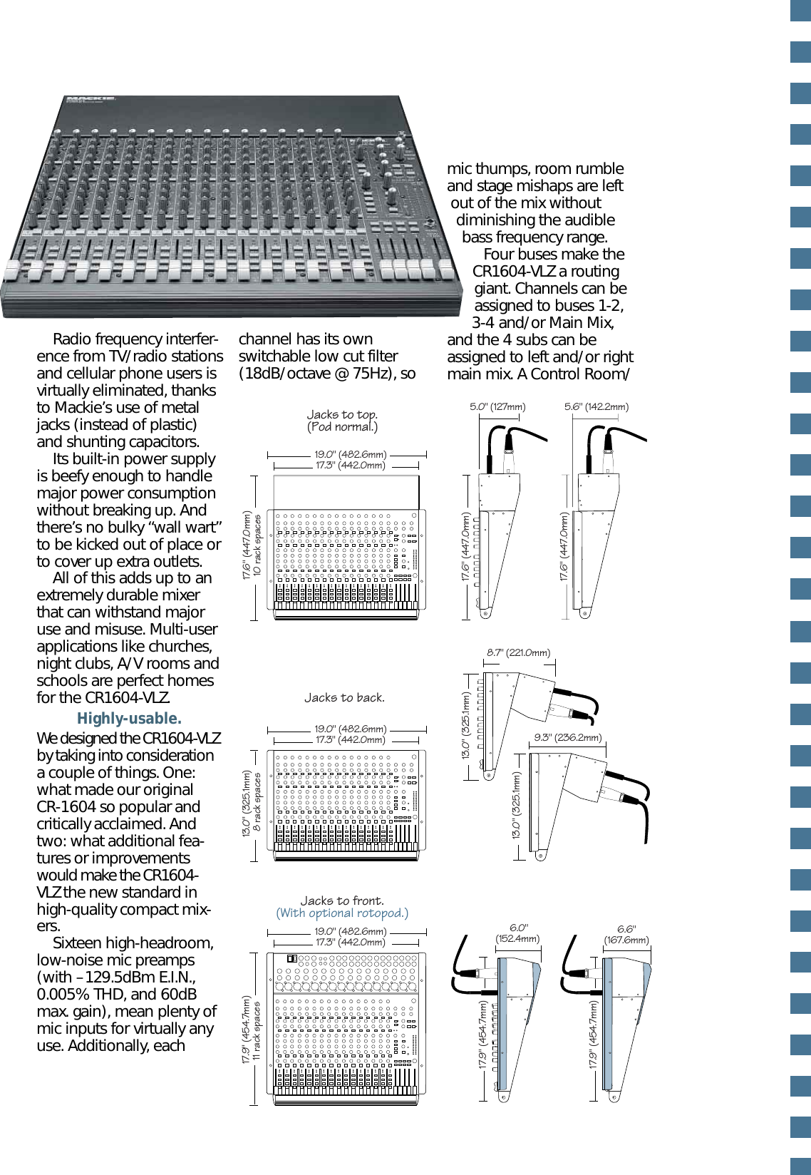 Page 2 of 6 - Mackie Mackie-Cr1604-Vlz-Users-Manual- Designs CR1604-VLZ Contractor's Specs  Mackie-cr1604-vlz-users-manual