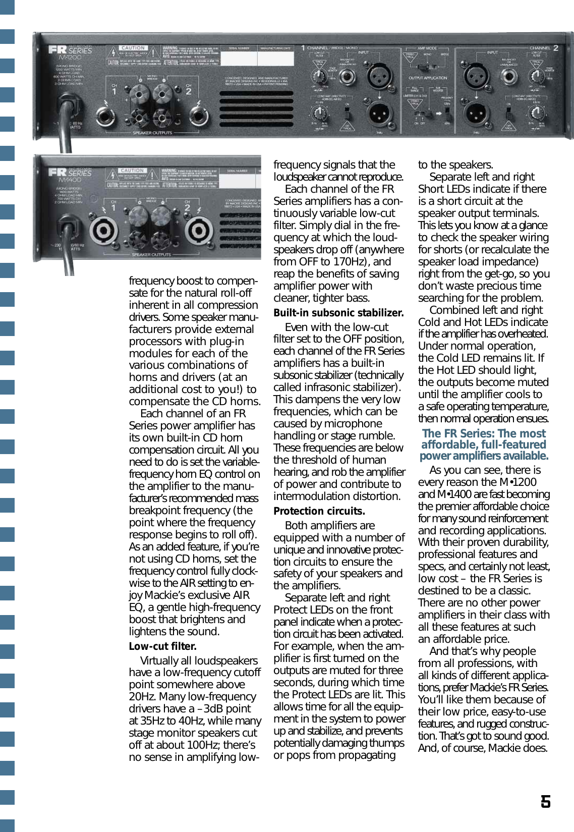 Page 5 of 6 - Mackie Mackie-Fast-Recovery-Series-M1200-Users-Manual- Designs FR Series Contractor's Specs  Mackie-fast-recovery-series-m1200-users-manual