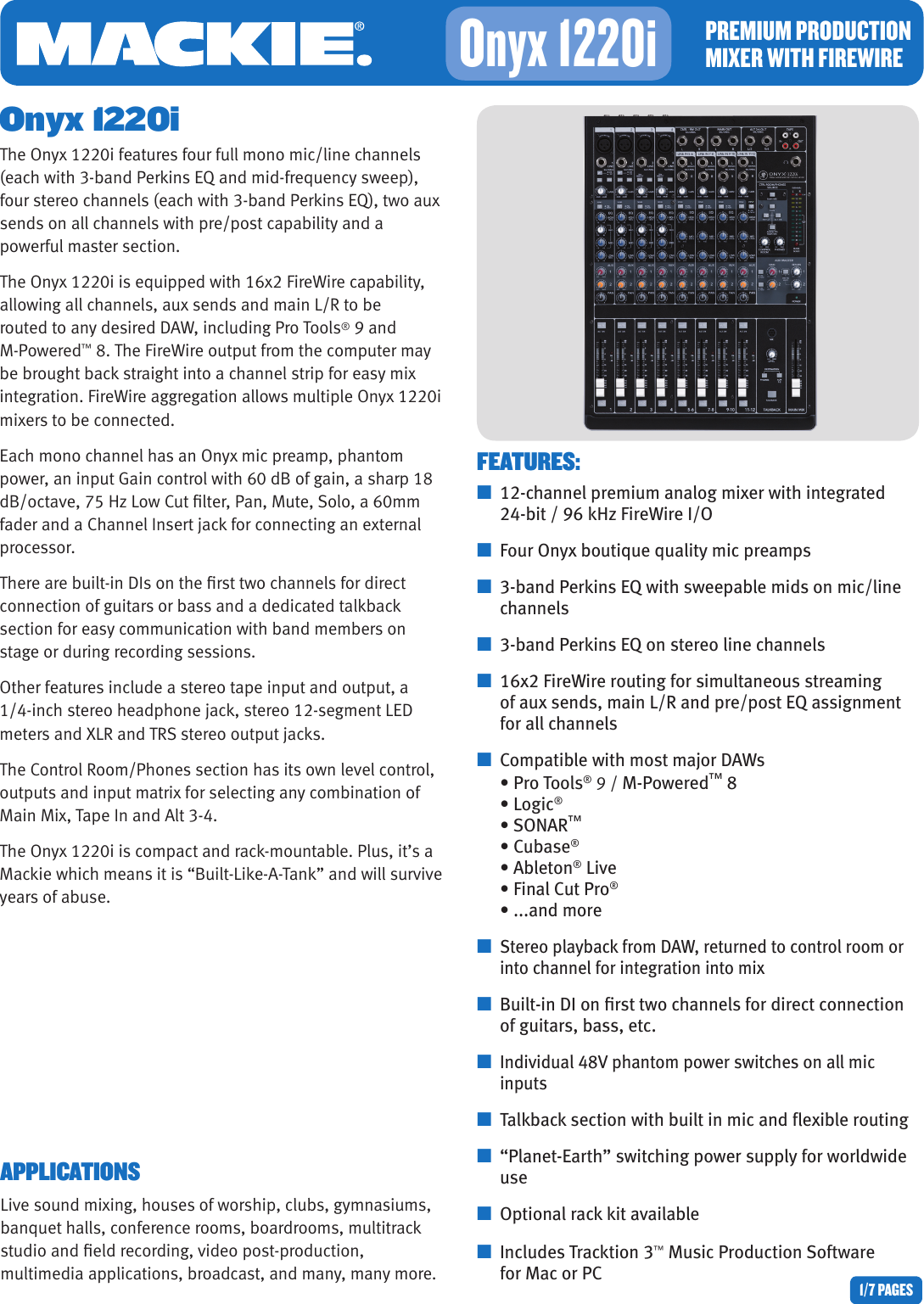 Mackie Onyx 12i Users Manual