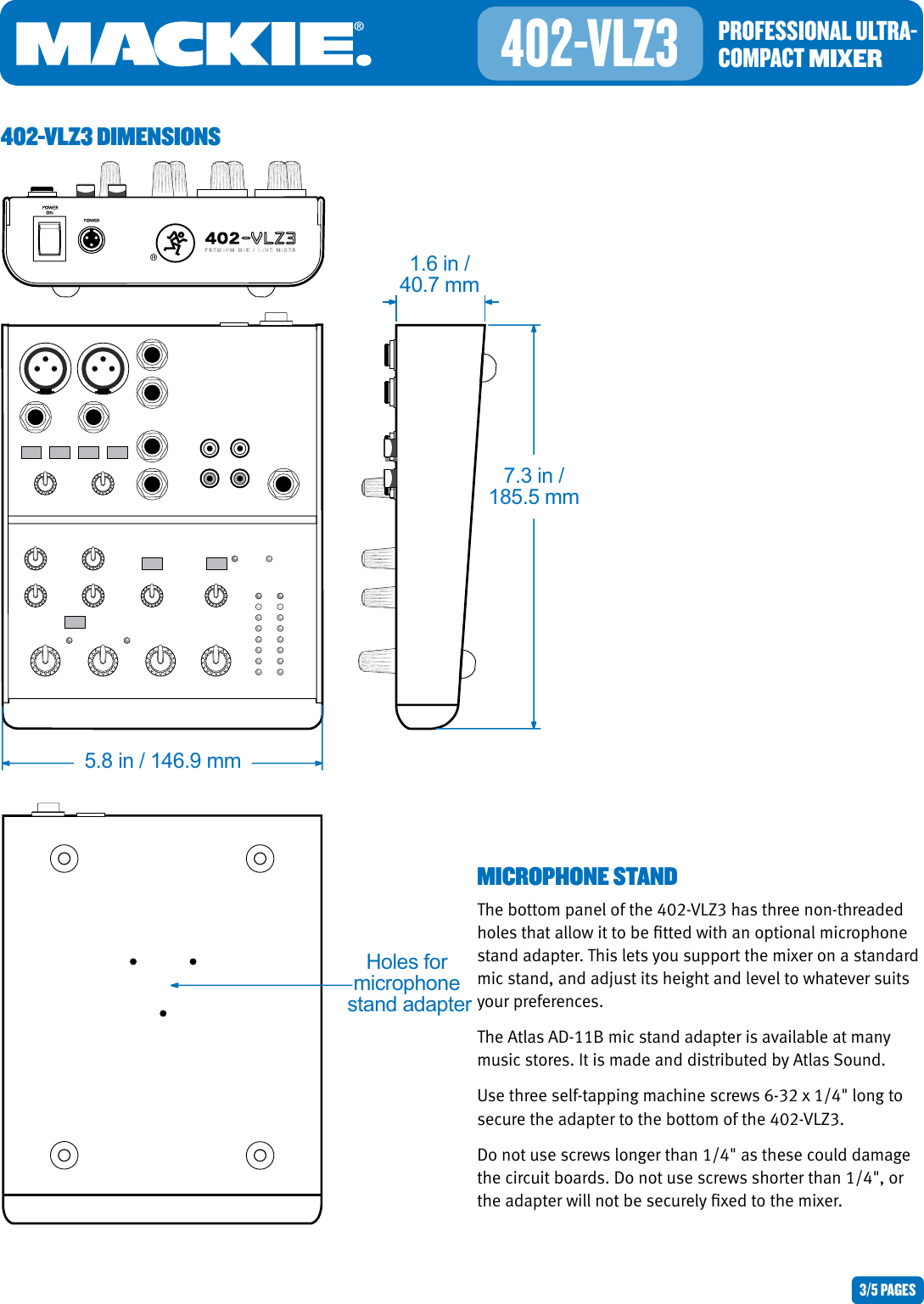 Mackie Professionalultra 402 Vlz3 Users Manual