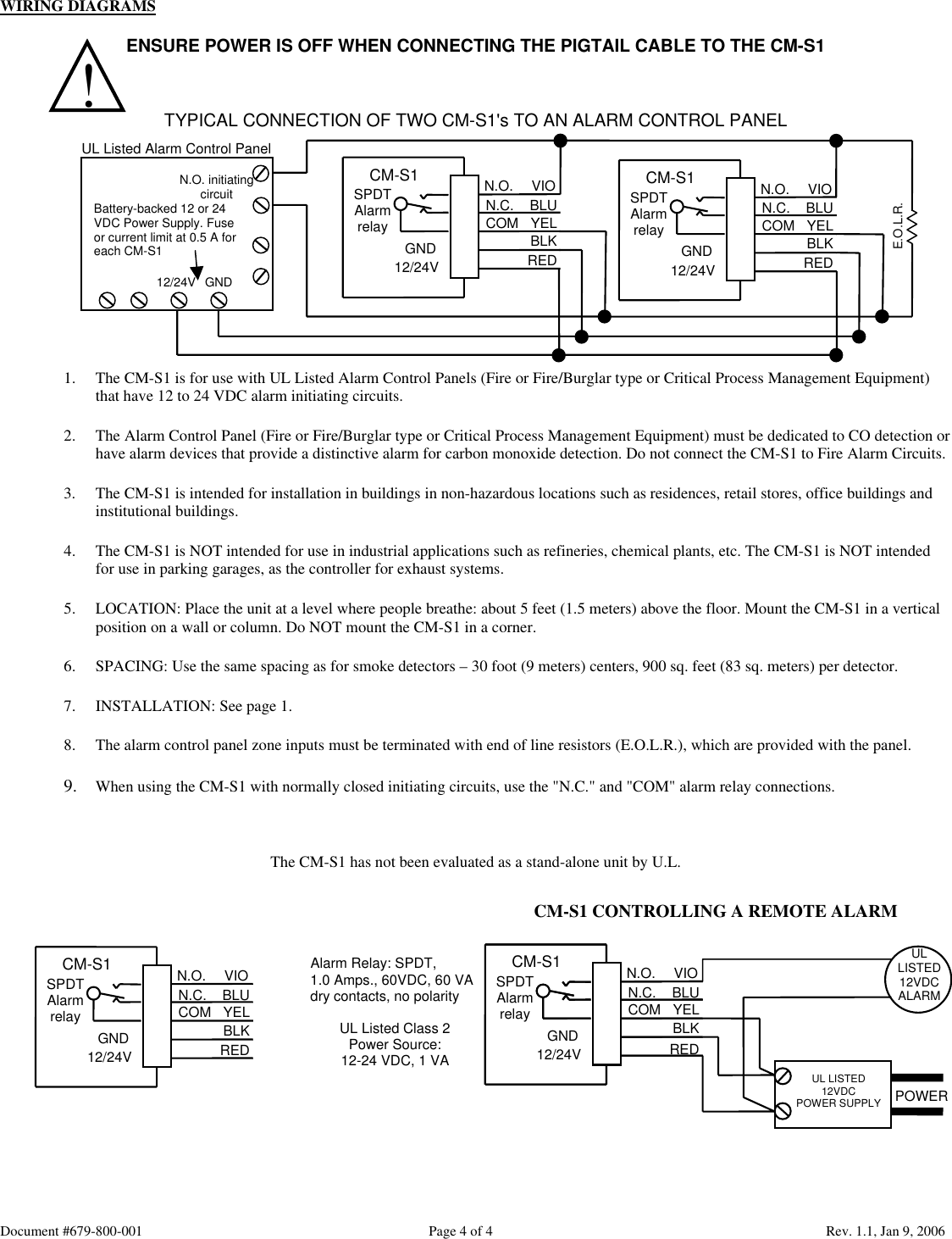 Page 4 of 4 - Macurco Macurco-Cm-S1-Users-Manual CM-S1 INSTALLATION AND OPERATION INSTRUCTIONS #679-800-001…