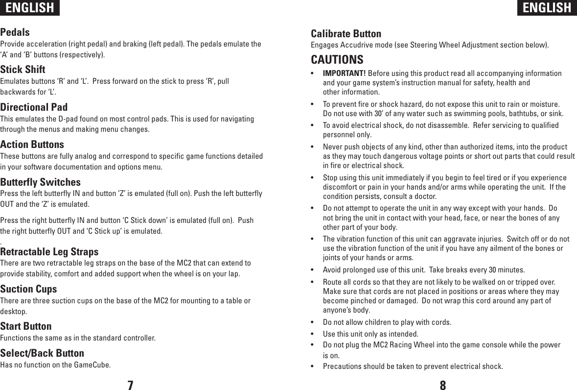 Page 4 of 6 - Mad-Catz Mad-Catz-Mc2-Racing-Wheel-Users-Manual- ManualsLib - Makes It Easy To Find Manuals Online!  Mad-catz-mc2-racing-wheel-users-manual