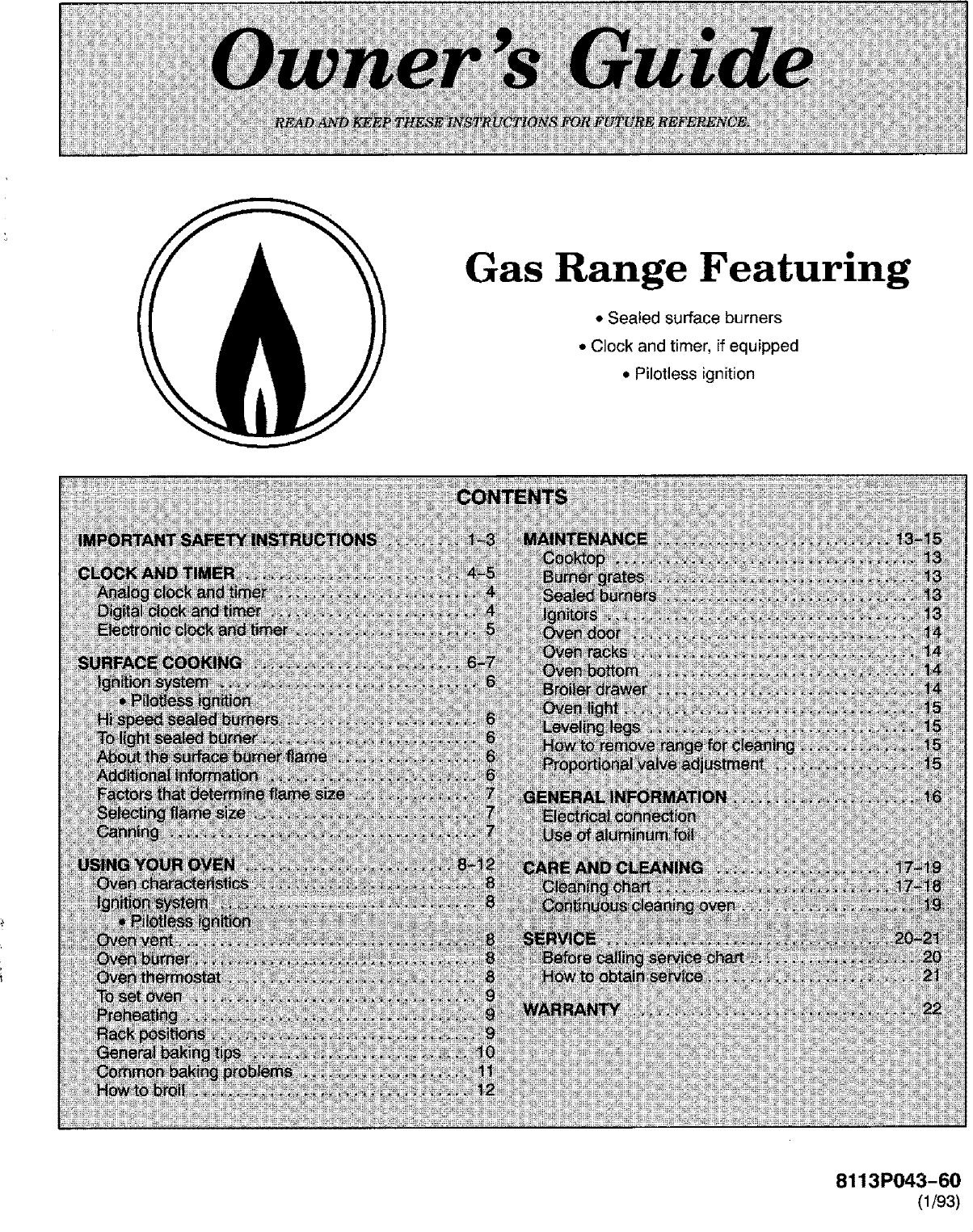 Magic Chef CGR3742CDC User Manual RANGE Manuals And Guides L0803616