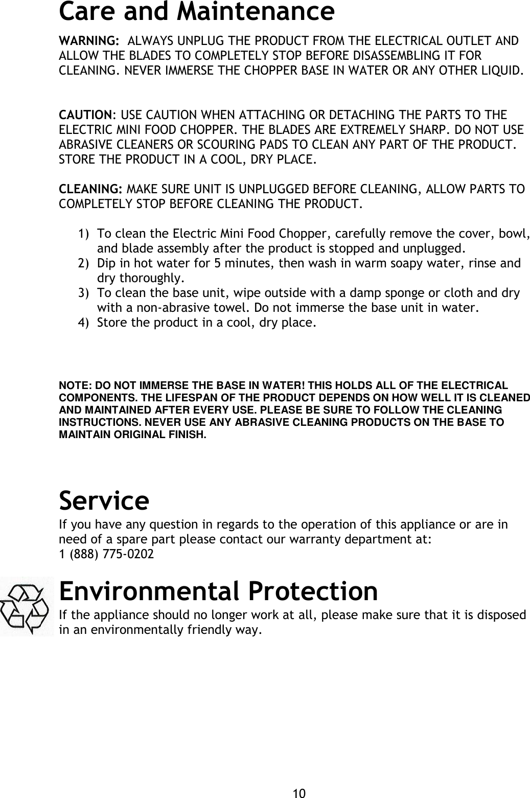 Page 10 of 12 - Magic-Chef Magic-Chef-Crmfc100W-Owners-Manual W14A4686 STEAM DRY IRON
