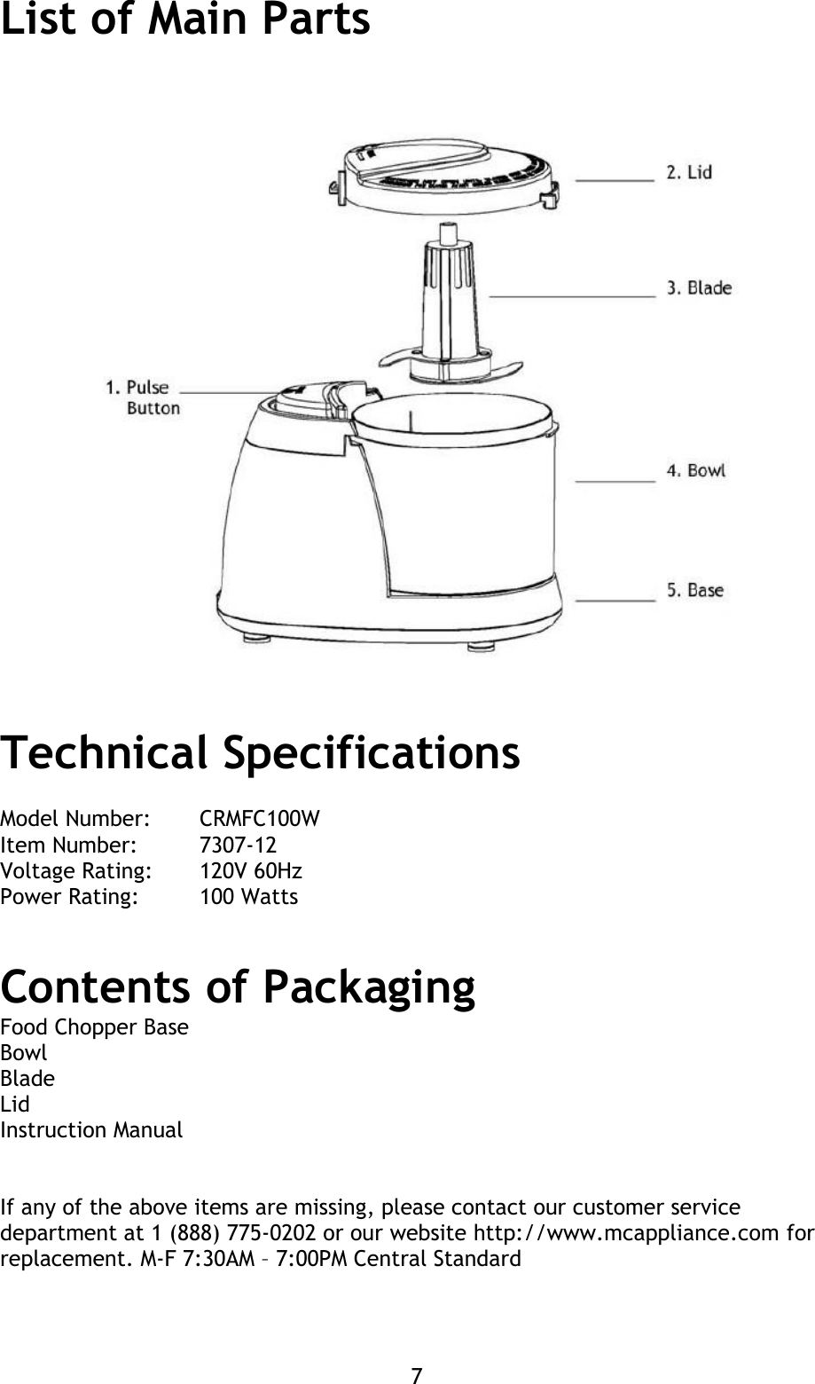 Page 7 of 12 - Magic-Chef Magic-Chef-Crmfc100W-Owners-Manual W14A4686 STEAM DRY IRON