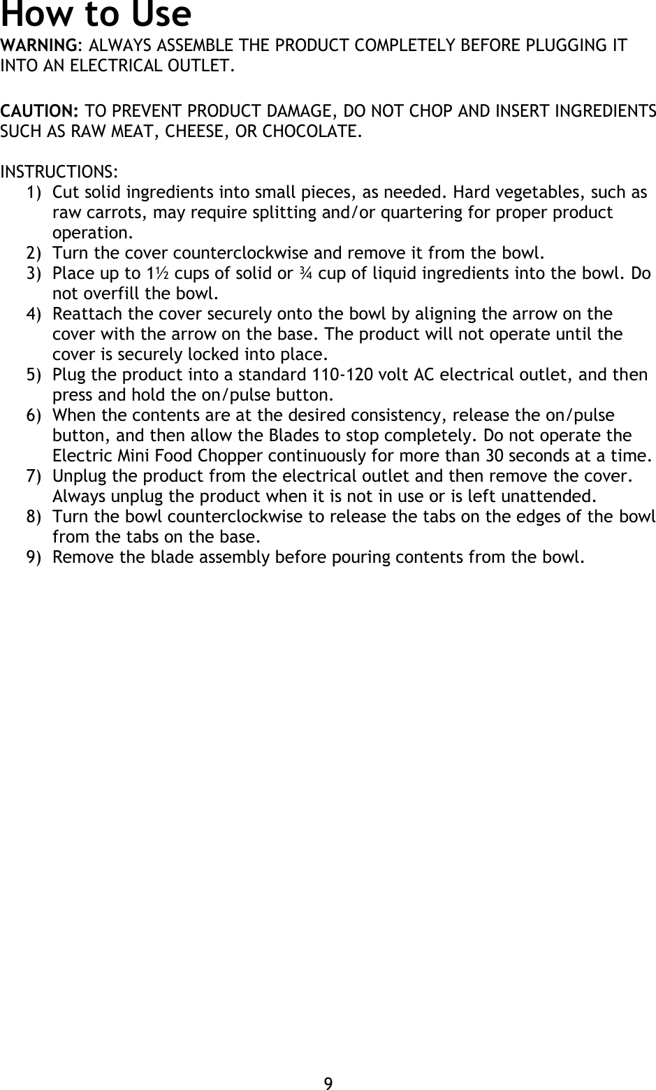 Page 9 of 12 - Magic-Chef Magic-Chef-Crmfc100W-Owners-Manual W14A4686 STEAM DRY IRON