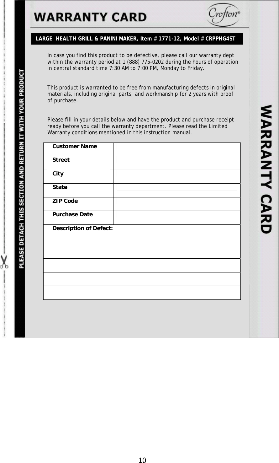 Page 10 of 11 - Magic-Chef Magic-Chef-Crpphg4St-Owners-Manual - Crofton CRPPHG4ST Manual 20120509b