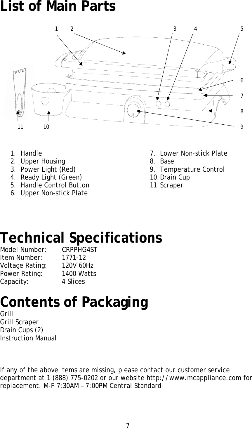 Page 7 of 11 - Magic-Chef Magic-Chef-Crpphg4St-Owners-Manual - Crofton CRPPHG4ST Manual 20120509b