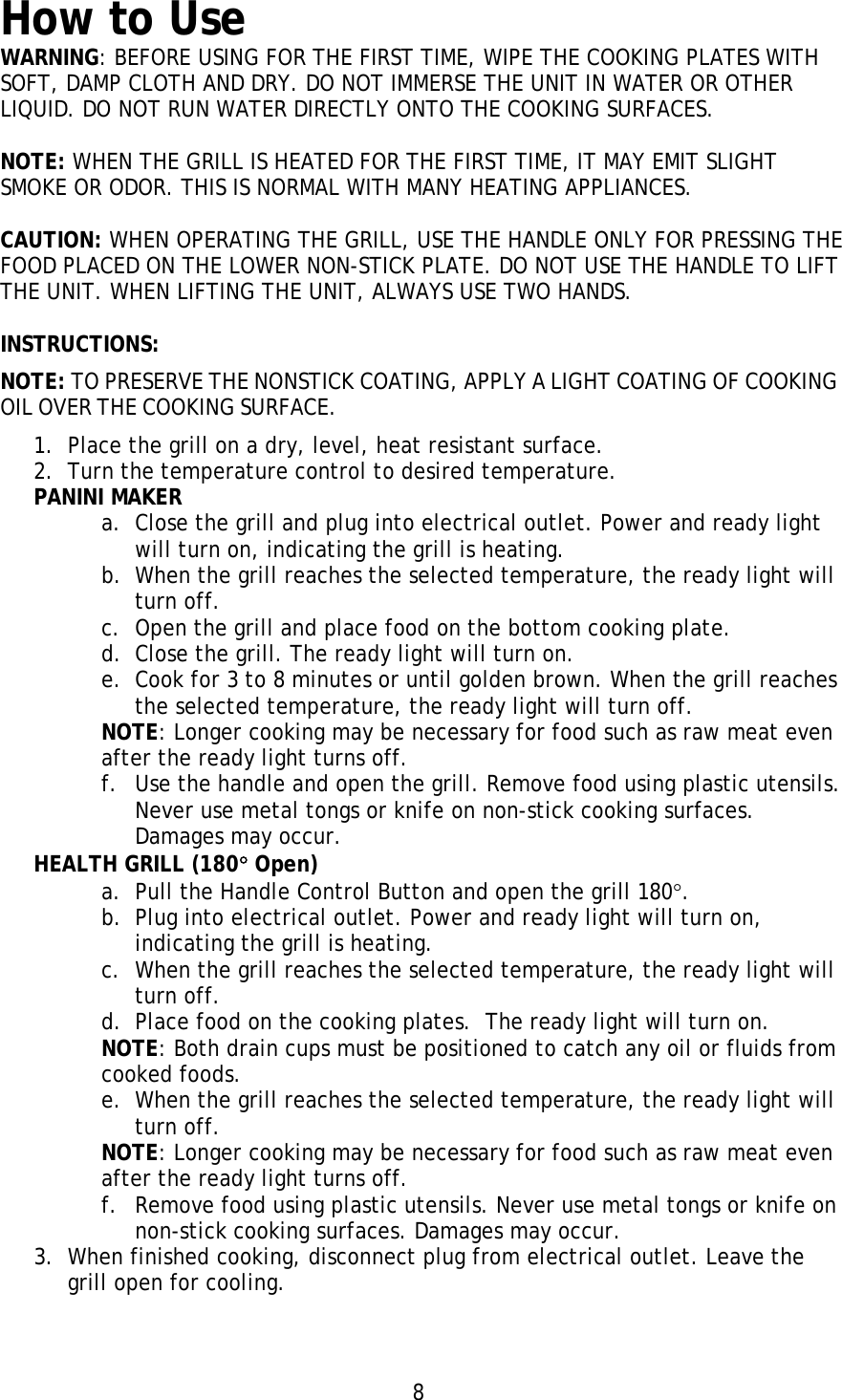 Page 8 of 11 - Magic-Chef Magic-Chef-Crpphg4St-Owners-Manual - Crofton CRPPHG4ST Manual 20120509b