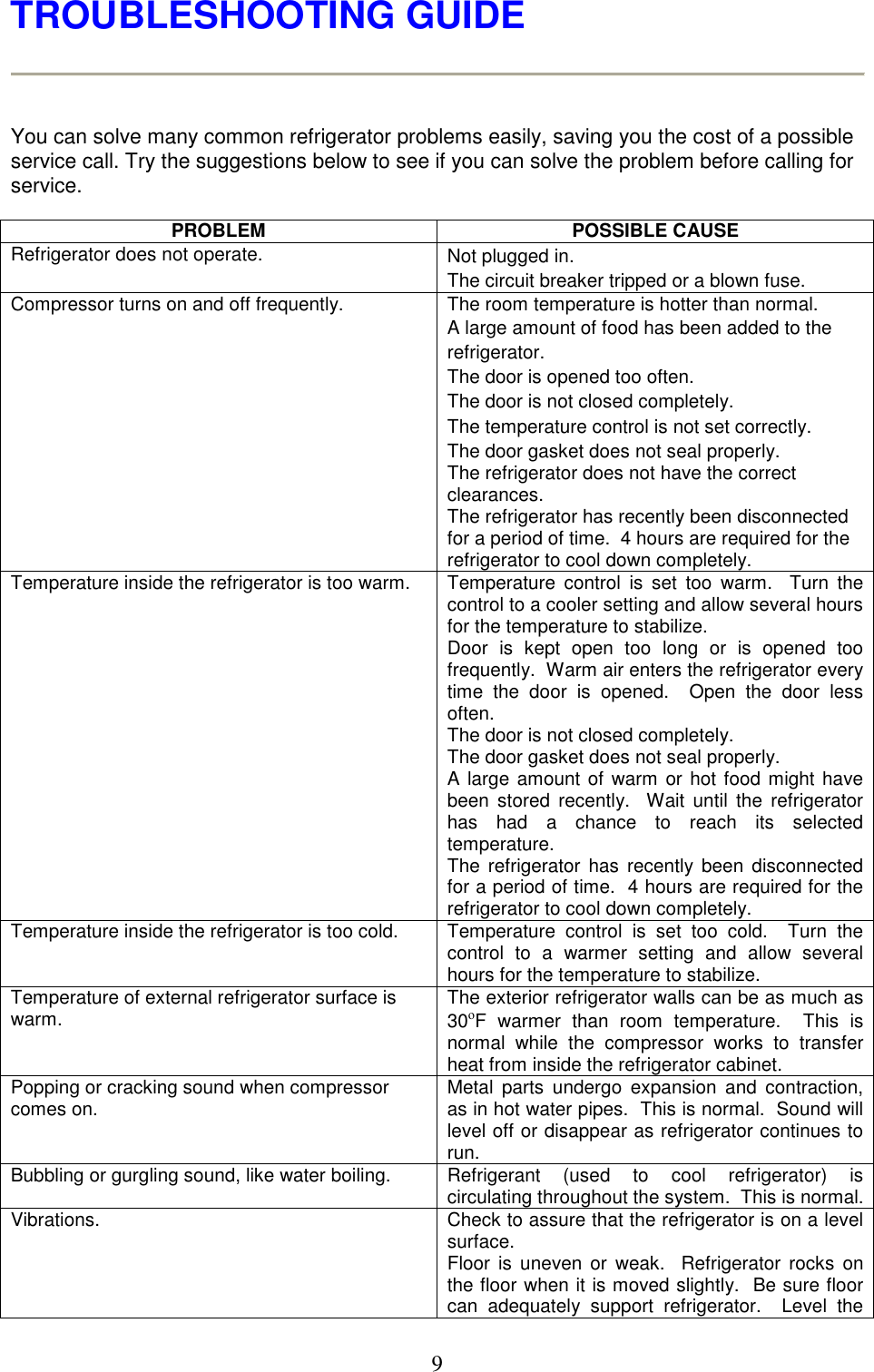 Page 10 of 12 - Magic-Chef Magic-Chef-Mcbr1010W-Owners-Manual - Manual For MCBR1010W_S_GS _Spanish_ 4.24.06