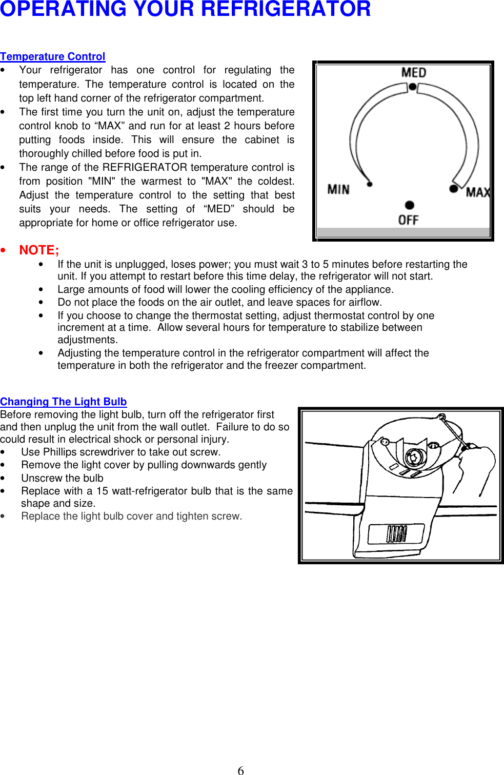 Page 7 of 12 - Magic-Chef Magic-Chef-Mcbr1010W-Owners-Manual - Manual For MCBR1010W_S_GS _Spanish_ 4.24.06