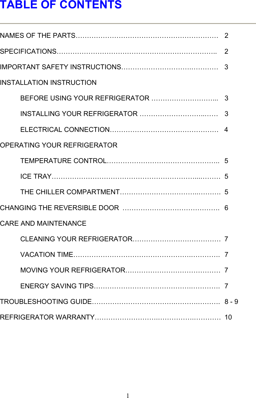 Page 2 of 11 - Magic-Chef Magic-Chef-Mcbr170B-Users-Manual Manual For MCBR170W.B _English_ - 4.25.07