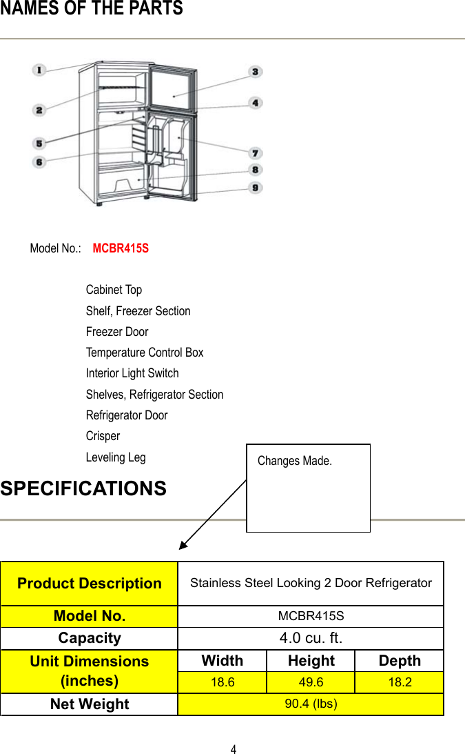 Page 5 of 10 - Magic-Chef Magic-Chef-Mcbr415S-Owners-Manual - MCBR415S _English_-12.8.04