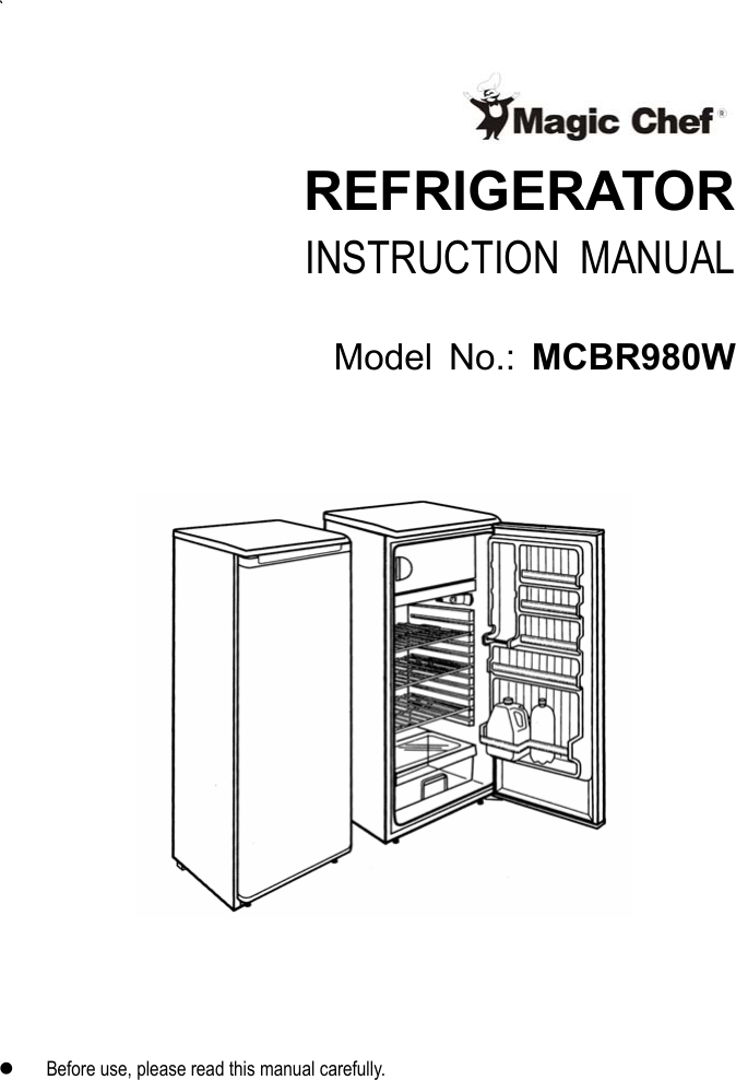 Magic Chef Mcbr980W Users Manual Of 2003 12