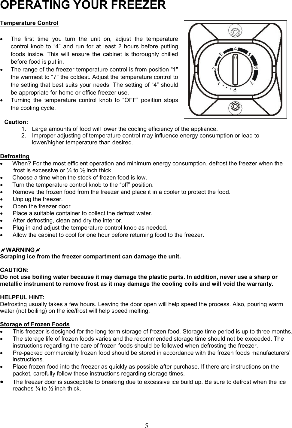 Page 6 of 10 - Magic-Chef Magic-Chef-Mcuf88W-Users-Manual MCUF88W Instruction Manual 10-15-09
