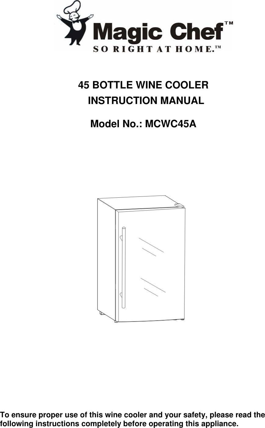 magic chef model mcwc45a