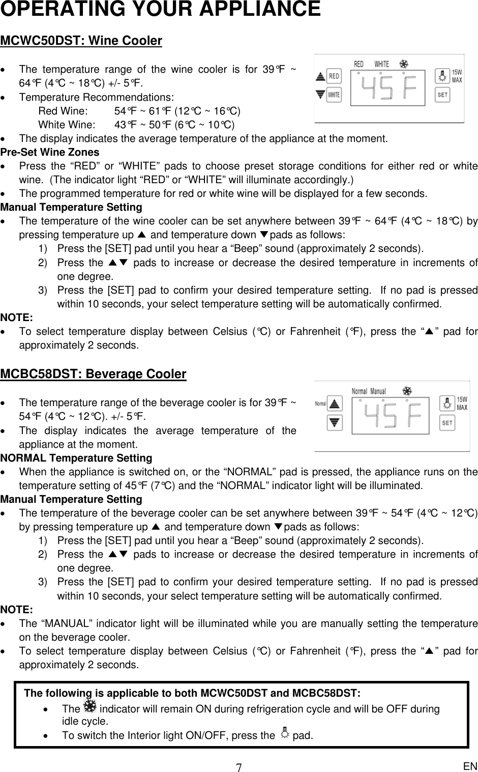 Page 8 of 12 - Magic-Chef Magic-Chef-Mcwc50Dst-Users-Manual-  Magic-chef-mcwc50dst-users-manual