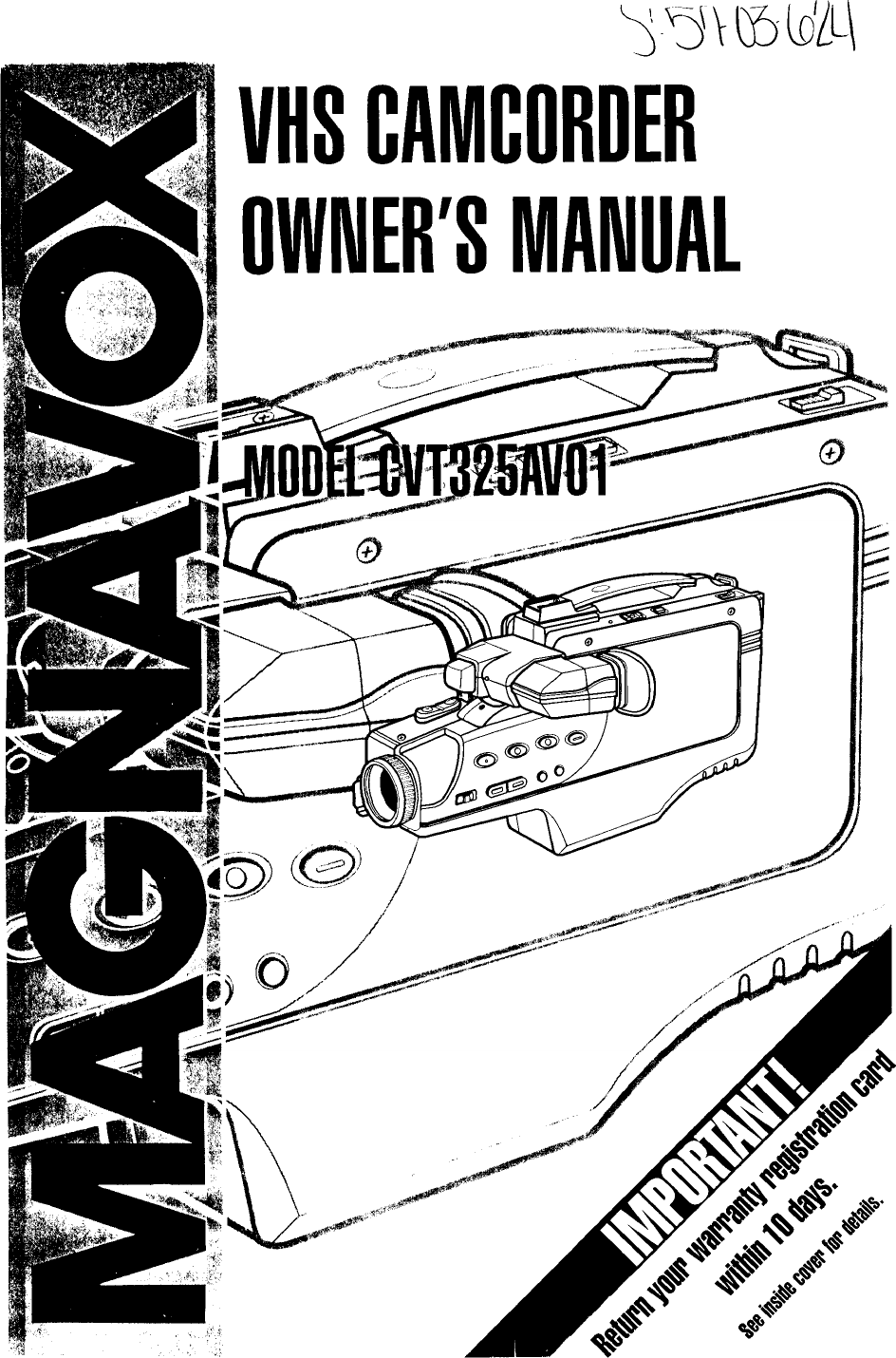 Magnavox CVT325AV01 User Manual VHS CAMCORDER Manuals And Guides 97090062