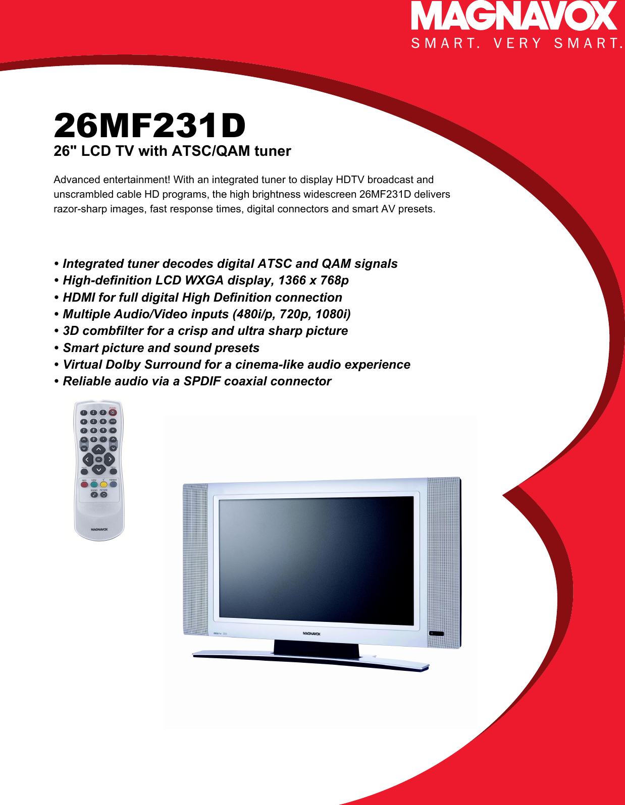 Page 1 of 2 - Magnavox Magnavox-26Mf231D-Brochure- 26MF231D/37  Magnavox-26mf231d-brochure