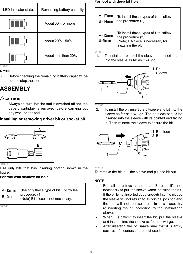 Page 7 of 12 - Makita BTD134 Manual User  To The C637b4f6-a3c5-4f1f-add9-50ac76d7e325
