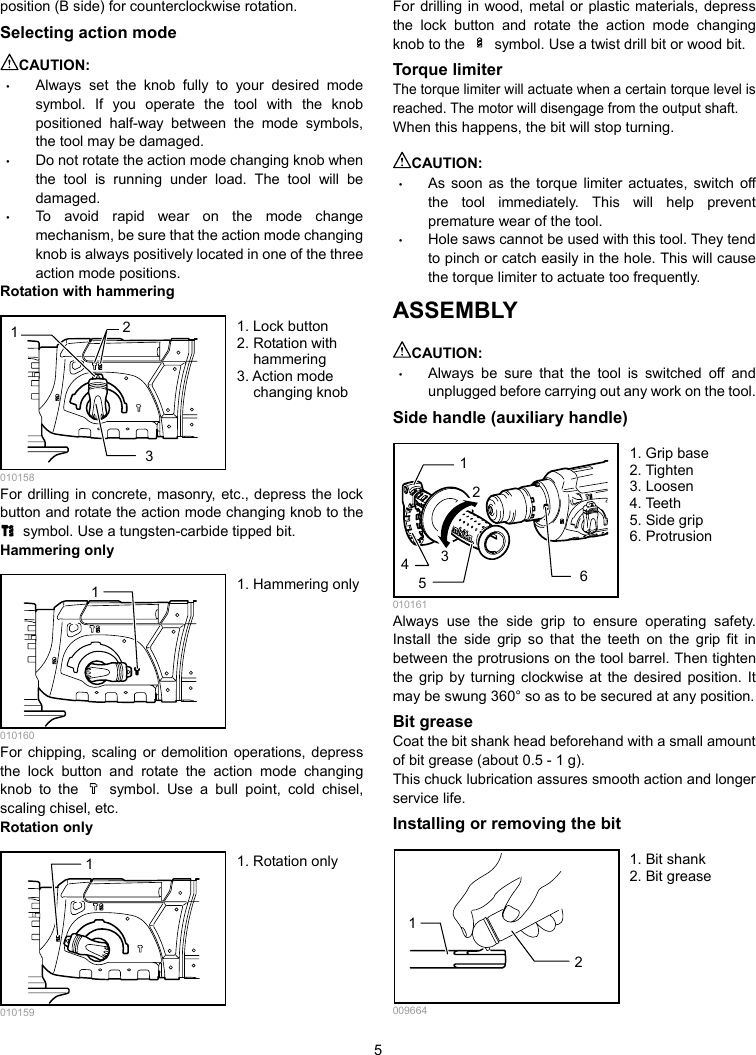 Page 5 of 12 - Makita HR2475 Manual User  To The Cf49f11f-1dc1-4a0e-9ca7-0bac3da757a0