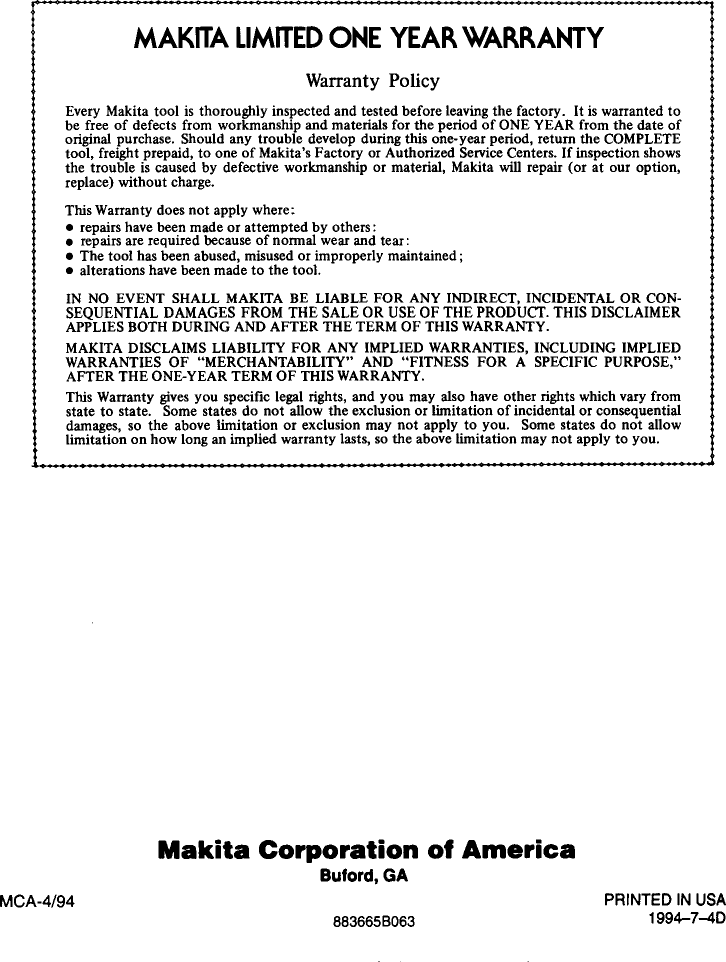 Page 11 of 11 - Makita Makita-6404-Users-Manual- Makita-6404-users-manual