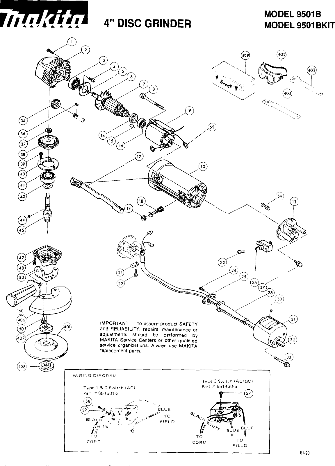 Page 1 of 6 - Makita Makita-9501Bklt-Users-Manual-  Makita-9501bklt-users-manual