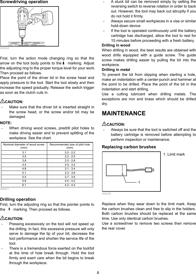 Makita Bhp452Hw Owners Manual