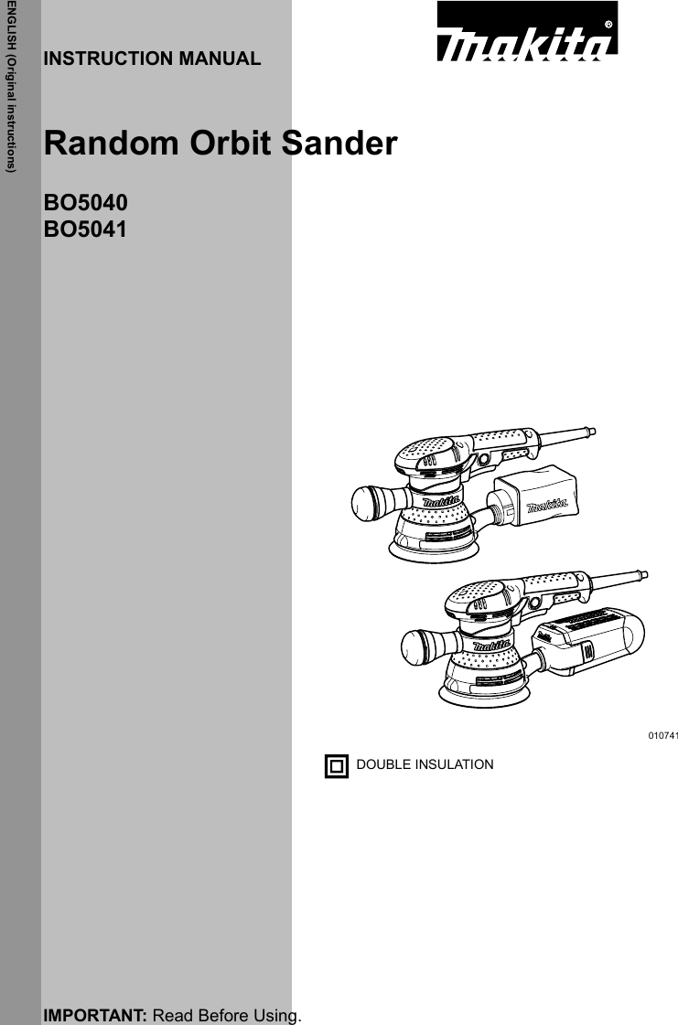 Page 1 of 12 - Makita Makita-Bo5040-Users-Manual- Manual  Makita-bo5040-users-manual