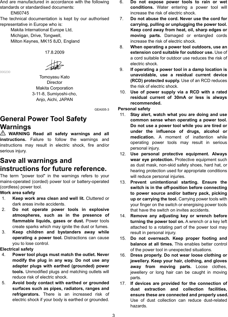 Page 3 of 12 - Makita Makita-Bo5040-Users-Manual- Manual  Makita-bo5040-users-manual