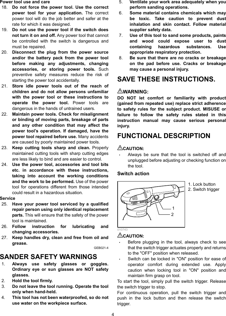 Page 4 of 12 - Makita Makita-Bo5040-Users-Manual- Manual  Makita-bo5040-users-manual