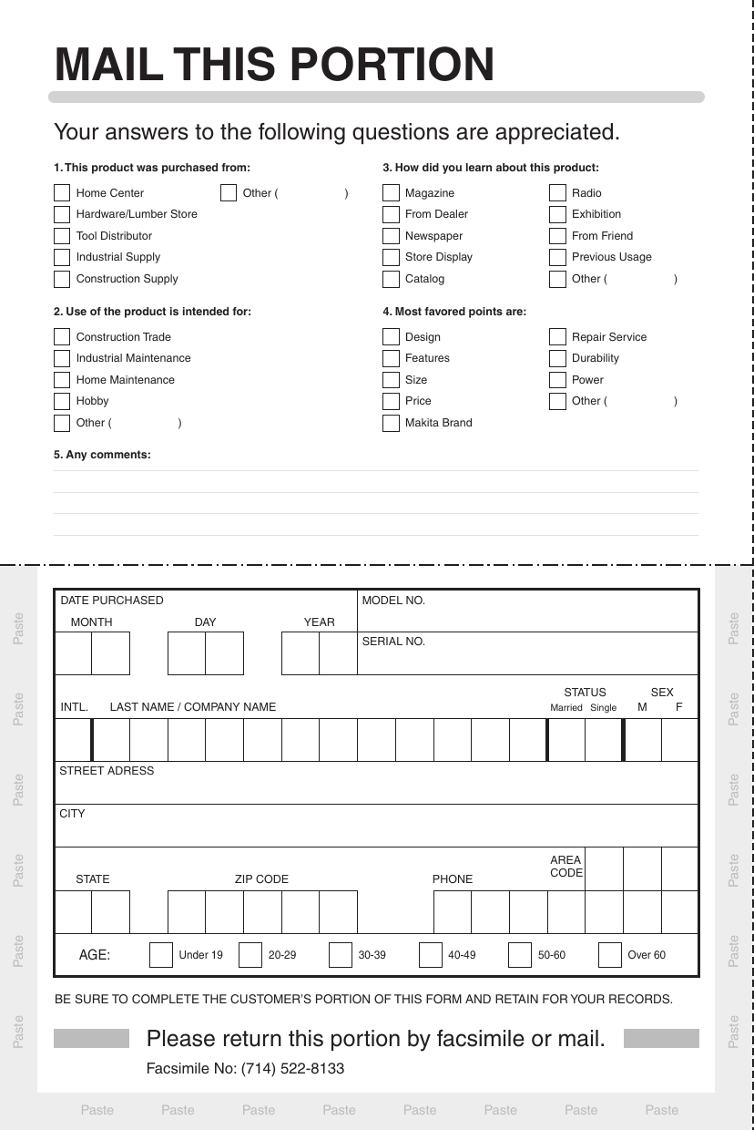 Page 10 of 12 - Makita Makita-Ds4000-Users-Manual- DS4000  Makita-ds4000-users-manual