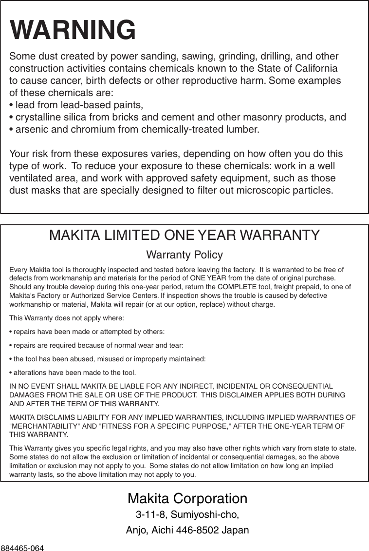 Page 12 of 12 - Makita Makita-Ds4000-Users-Manual- DS4000  Makita-ds4000-users-manual