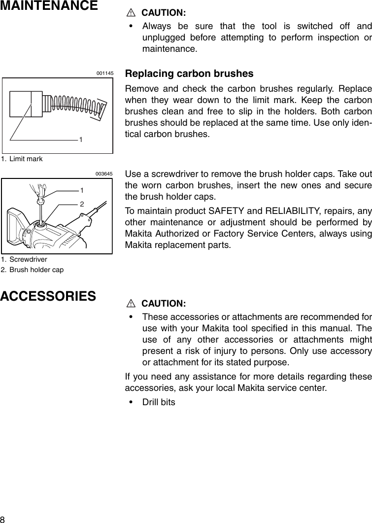 Page 8 of 12 - Makita Makita-Ds4000-Users-Manual- DS4000  Makita-ds4000-users-manual