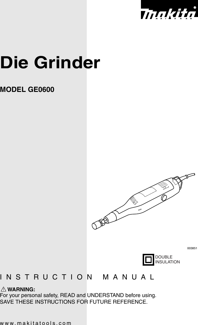 Page 1 of 12 - Makita Makita-Ge0600-Users-Manual- GE0600  Makita-ge0600-users-manual