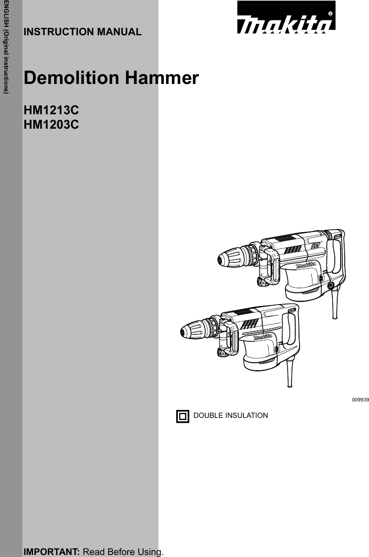 Page 1 of 12 - Makita Makita-Hm1203C-Owners-Manual Manual